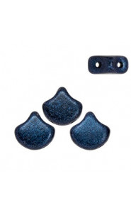 Ginko Leaf Beads 7.5x7.5mm Metallic dark blue